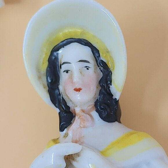 Vintage 2 German Porcelain Half Doll Figurines 1920s Pincushion Germany - Picture 10 of 11